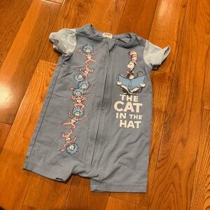 Blue Cat in the Hat Romper
